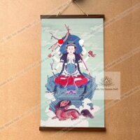 Tranh Đẩu Mẫu Nguyên Quân 40x70cm treo tường bằng vải cao cấp, dày dặn