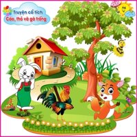 Tranh decan mầm non/ tiểu học/ trường hoc/ Cáo, thỏ và gà trống