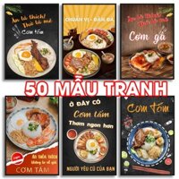 Tranh Decor quán cơm tấm, cơm sườn,  cơm gà, cơm văn phòng, tranh quán ăn tranh nhà hàng D01