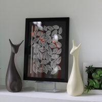 Tranh decor thủ công trang trí Tr.An khung gỗ mặt kính 20x30cm treo tường kèm hộp quà vintage
