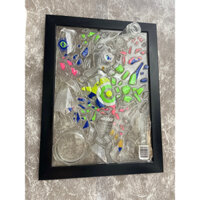 Tranh Decor Vỏ Chai Rượu Vodka Absolu nhiều màu