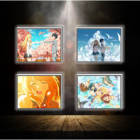 Tranh đèn led 3D đổi màu Tháng tư là lời nói dối của em - Tranh đèn led 3D ANIME trang trí bàn làm việc, đèn ngủ