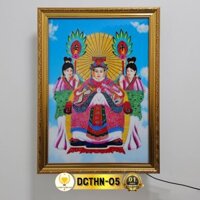 Tranh Điện Cửu Thiên Huyền Nữ Có Đèn, Trang Trí Bàn Thờ, Treo Phòng Thờ DCTHN-05