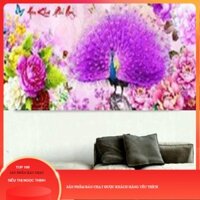 Tranh đính đá 5d công tím hoa khai phú quý công tím DF808 - kích thước: 110 * 53cm. (TRANH CHƯA LÀM)