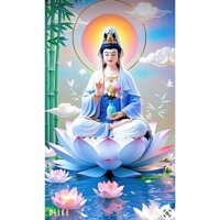 tranh đính đá 5d-mẫu tranh phật quan âm cực đẹp-tranh đính đá tự làm