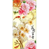 Tranh đính đá 5D , Tranh Hoa mẫu dơn đính full đá