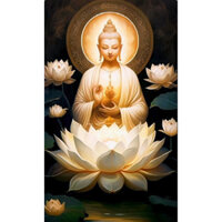 Tranh đính đá 5d tranh phật quan thế âm bồ tát