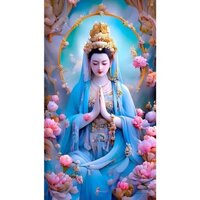 Tranh đính đá 5D , Tranh phật quan âm cực đẹp-tranh tự làm