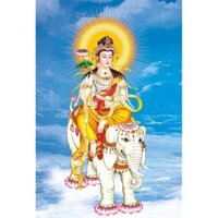 Tranh đính đá 5D , Tranh Phổ Hiền bồ tát đính đá toàn bộ