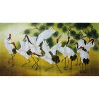 Tranh đính đá 5D , tranh tùng hạc diên niên