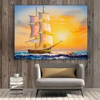 Tranh đính đá 5D , Tranh thuyền buồm