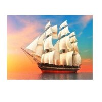 Tranh đính đá 5D , Tranh Thuyền buồm đính full đá