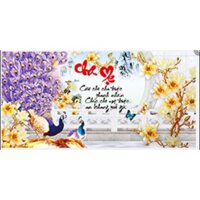 Tranh Đính Đá ABC 3D Cầu Cho Cha Được Thanh Nhàn , Chúc Cho Mẹ Được An Khang Tuổi Già DF517 (KHÁCH TỰ ĐÍNH) KT: 120X64CM