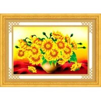 Tranh Đính Đá ABC 3D Chậu Hoa Hướng Dương DF2194 (KHÁCH TỰ ĐÍNH) KT:75X50CM