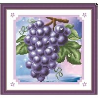 Tranh Đính Đá ABC 3D CHÙM NHO TÍM H404 (tranh tự đính) KT:30x30cm