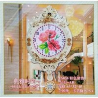 Tranh Đính Đá ABC 3D Đồng Hồ Quả Lắc ĐÃ CÓ SẴN ĐH AS036 (KHÁCH TỰ ĐÍNH) KT: 64*32*22CM