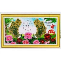 Tranh Đính Đá ABC 3D Đồng Hồ Vợ Chồng Nghĩa Nặng Tình Sâu YN2124 (KHÁCH TỰ ĐÍNH) KT: 89X48CM