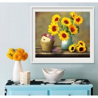 Tranh Đính Đá ABC 3D Hoa Hướng Dương D9731 (KHÁCH TỰ ĐÍNH) KT:60X50CM