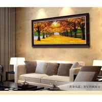 Tranh Đính Đá ABC 3D Kim Ngọc Mãn Đường, Con Đường Lá Thu Bay 1241 (KHÁCH TỰ ĐÍNH) KT:116X58CM