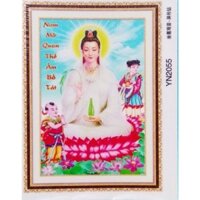 Tranh Đính Đá ABC 3D Nam Mô Quan Thế Âm Bồ Tát YN2055 (KHÁCH TỰ ĐÍNH) KT:36X50CM