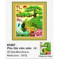 Tranh Đính Đá ABC 3D PHU THÊ VIÊN MÃN 61267 (TRANH TỰ ĐÍNH) KT:46X53CM