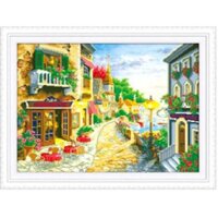 Tranh Đính Đá ABC 3D Seaview Cafe DF2149 (KHÁCH TỰ ĐÍNH) KT:80X60CM