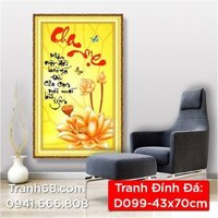 Tranh Đính Đá ABC cao cấp Cha mẹ D099 Kích thước: 43x70cm