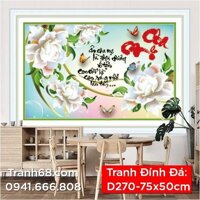 Tranh Đính Đá ABC cao cấp Cha Mẹ D270 Kích thước: 75x50cm