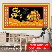 Tranh Đính Đá ABC cao cấp Cha mẹ D071 Kích thước: 75x46cm