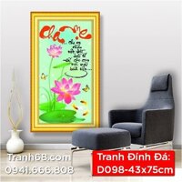 Tranh Đính Đá ABC cao cấp Cha mẹ D098 Kích thước: 43x75cm