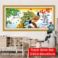 Tranh Đính Đá ABC cao cấp Cha Mẹ D302 Kích thước: 80x40cm