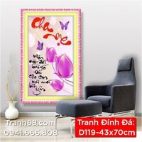 Tranh Đính Đá ABC cao cấp Cha mẹ D119 Kích thước: 43x70cm