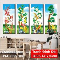 Tranh Đính Đá ABC cao cấp Phú quý bốn mùa D195 Kích thước: 131x75cm