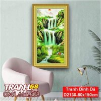 Tranh Đính Đá ABC cao cấp lưu thủy sanh tài (nhân gian tiên cảnh)  D2130 Kích thước: 80x150cm