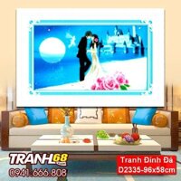 Tranh Đính Đá ABC cao cấp hạnh phúc thành bảo  D2335 Kích thước: 96x58cm