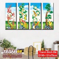 Tranh Đính Đá ABC cao cấp tứ quý phú quý  D195 Kích thước: 131x75cm