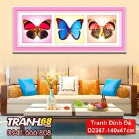 Tranh Đính Đá ABC cao cấp điệp chi luyến  D2367 Kích thước: 140x47cm