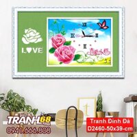 Tranh Đính Đá ABC cao cấp chân ái vĩnh hằng  D2460 Kích thước: 50x39 cm