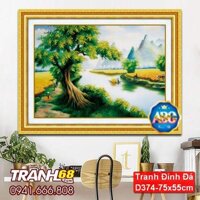 Tranh Đính Đá ABC cao cấp thu hoạch đích quý tiết  D374 Kích thước: 75x55cm