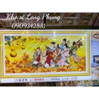 Tranh đính đá Bát tiên vượt biển  Dream  valley mẫu mới  D9853 (120 cm ngang , cao 60 cm ) chưa đính