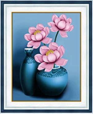 Tranh đính đá bình hoa sen DF2561