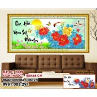 Tranh Đính Đá cao cấp Gia hòa vạn sự hưng D109 Kích thước: 150x68cm