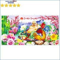 Tranh đính đá cao cấp Phật Di Lặc-Một Nụ Cười Làm Nở Hoa Kích thước::120x58cm