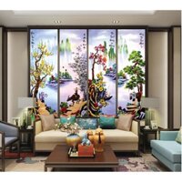 Tranh đính đá cao cấp Tứ quý Y8085 164x100cm