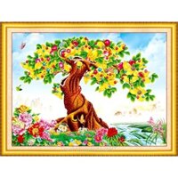 Tranh đính đá Cây tài lộc 75x55cm - VS359