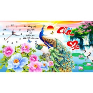 Tranh đính đá Cha mẹ đồng hồ công LG-1504