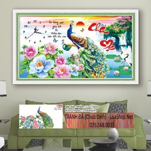 Tranh đính đá Cha mẹ đồng hồ công LG-1504
