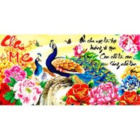 TRANH ĐÍNH ĐÁ CHA MẸ LV108 - 89x49CM