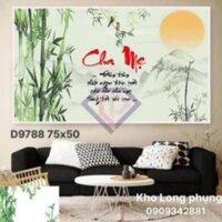 Tranh đính đá Cha mẹ    mẫu mới. dream valley  75x50  cm -D9788( chưa đính)