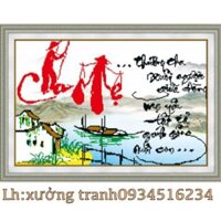 Tranh đính đá cha mẹ kt66x45cm